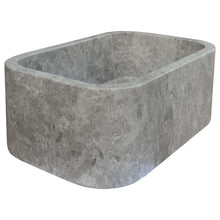 Load image into Gallery viewer, Tundra Gray Marble Rectangular Wall-mount Bathroom Sink (W)12&quot; (L)18&quot; (H)7&quot;
