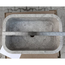 Load image into Gallery viewer, Tundra Gray Marble Rectangular Wall-mount Bathroom Sink (W)12&quot; (L)18&quot; (H)7&quot;
