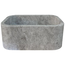 Load image into Gallery viewer, Tundra Gray Marble Rectangular Wall-mount Bathroom Sink (W)12&quot; (L)18&quot; (H)7&quot;
