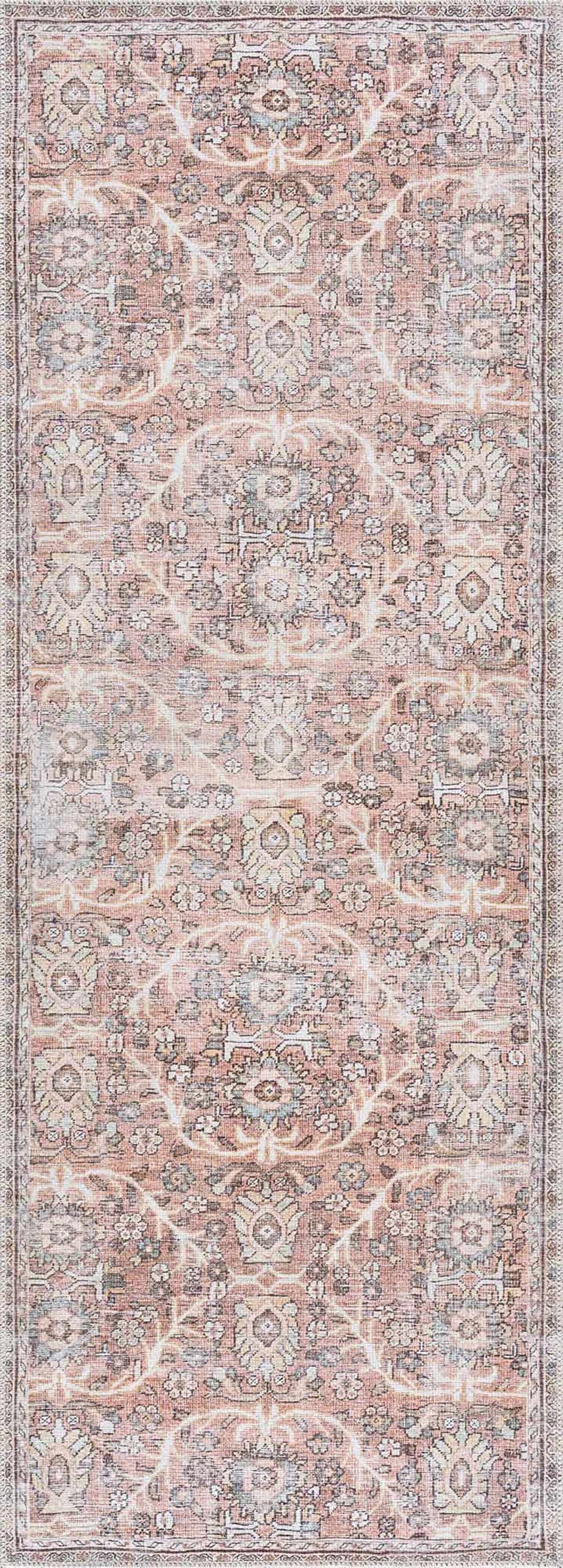 Flat Pile Urpi Red Washable Rug - Clearance