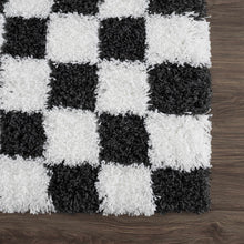 Carregar imagem no visualizador da galeria, Atira Black &amp; White Checkered Area Rug
