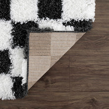 Carregar imagem no visualizador da galeria, Atira Black &amp; White Checkered Area Rug
