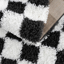 Carregar imagem no visualizador da galeria, Atira Black &amp; White Checkered Area Rug

