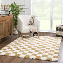 Carregar imagem no visualizador da galeria, Atira Mustard Checkered Area Rug
