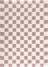 Load image into Gallery viewer, Atira Pink Checkered Shag Rug
