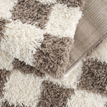 Carregar imagem no visualizador da galeria, Atira Brown Checkered Area Rug
