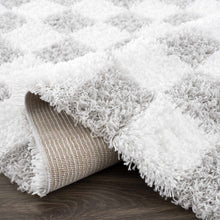 Carregar imagem no visualizador da galeria, Atira Gray Checkered Area Rug
