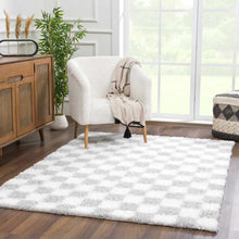 Carregar imagem no visualizador da galeria, Atira Gray Checkered Area Rug
