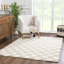 Carregar imagem no visualizador da galeria, Atira Light Brown Checkered Area Rug
