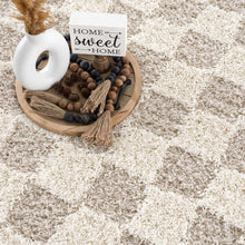 Carregar imagem no visualizador da galeria, Atira Light Brown Checkered Area Rug
