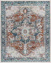 Load image into Gallery viewer, Cabacungan Blue &amp; Rust Washable Area Rug - Clearance

