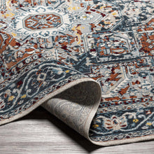 Load image into Gallery viewer, Cabacungan Blue &amp; Rust Washable Area Rug - Clearance
