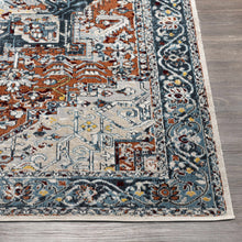 Load image into Gallery viewer, Cabacungan Blue &amp; Rust Washable Area Rug - Clearance
