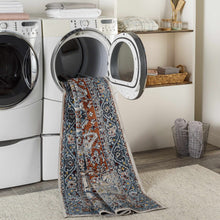 Load image into Gallery viewer, Cabacungan Blue &amp; Rust Washable Area Rug - Clearance
