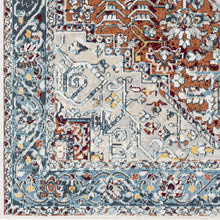 Load image into Gallery viewer, Cabacungan Blue &amp; Rust Washable Area Rug - Clearance
