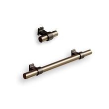 Carregar imagem no visualizador da galeria, Brushed Bronze &quot;Bond&quot; T-Bar Dual Finish Knob and Pulls
