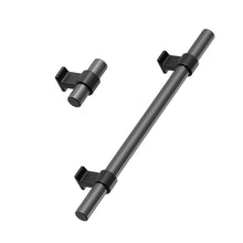 Carregar imagem no visualizador da galeria, Black and Gun Metal &quot;Bond&quot; T-Bar Dual Finish Knob and Pulls
