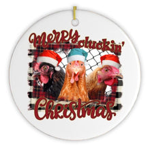 Carregar imagem no visualizador da galeria, Merry Cluckin Christmas Chicken Ornament
