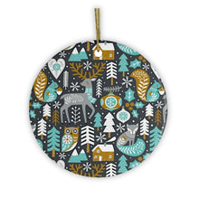 Carregar imagem no visualizador da galeria, Woodland Animal Scandinavian Winter Pattern Ornament
