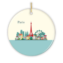 Load image into Gallery viewer, Paris Christmas Ornament, Landmarks in France Illustration
