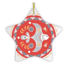 Carregar imagem no visualizador da galeria, Scandinavian Bird Christmas Ornament, Ethnic Classic Folklore, 2D Illustration
