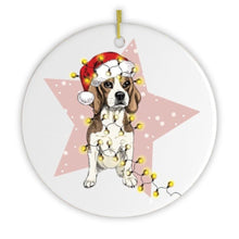 Load image into Gallery viewer, Festive Christmas Beagle Ornament
