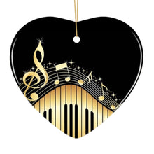 Load image into Gallery viewer, Elegant Gold Music Note Piano Keys Ornament
