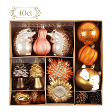 Cargar imagen en el visor de la galería, Fall Harvest Christmas Tree Ornaments Set, 40-Piece Autumn Woodland Ornaments
