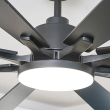 Carregar imagem no visualizador da galeria, 72 Inch Elbe Modern Downrod Mount Ceiling Fan with Light and Remote Control
