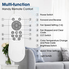 Load image into Gallery viewer, Vaczon 42 Inch DC Motor Modern Downrod Ceiling Fan with LED Light and Remote Control

