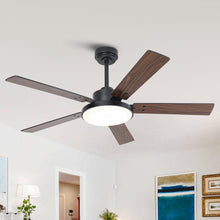 Load image into Gallery viewer, Vaczon 52 Inch 5 Blades DC Motor Modern Downrod Ceiling Fan with LED Light and Remote Control
