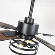 Load image into Gallery viewer, Vaczon 52 Inch DC Motor Industrial Downrod Ceiling Fan with Light and Remote Control
