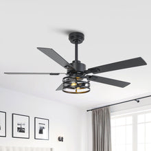 Load image into Gallery viewer, Vaczon 52 Inch DC Motor Industrial Downrod Ceiling Fan with Light and Remote Control
