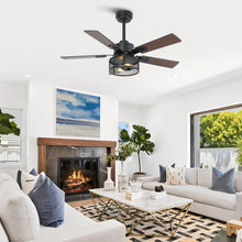 Load image into Gallery viewer, Vaczon 42 Inch DC Motor Industrial Downrod Ceiling Fan with Light and Remote Control
