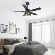 Load image into Gallery viewer, Vaczon 42 Inch DC Motor Industrial Downrod Ceiling Fan with Light and Remote Control

