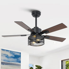 Load image into Gallery viewer, Vaczon 42 Inch DC Motor Industrial Downrod Ceiling Fan with Light and Remote Control
