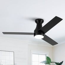 Cargar imagen en el visor de la galería, Vaczon 48&quot; 3 Blades Flush Mount Ceiling Fan with Lighting and Remote Control
