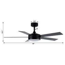 Cargar imagen en el visor de la galería, Vaczon 48&quot; 5 Blades Industrial DC Motor Ceiling Fan with LED Lighting and Remote Control
