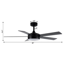 Load image into Gallery viewer, Vaczon 48&quot; 5 Blades Industrial DC Motor Ceiling Fan with LED Lighting and Remote Control
