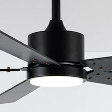 Cargar imagen en el visor de la galería, Vaczon 56&quot; Black DC Motor Ceiling Fan with LED Lighting and Remote Control
