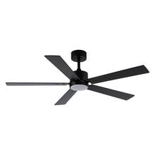 Cargar imagen en el visor de la galería, Vaczon 56&quot; Black DC Motor Ceiling Fan with LED Lighting and Remote Control
