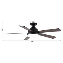 Carregar imagem no visualizador da galeria, 52&quot; Vaczon Ceiling Fan with LED Light and Remote Control
