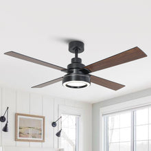 Load image into Gallery viewer, Vaczon 52 Inch 4 Blades DC Motor Modern Downrod Ceiling Fan with LED Light and Remote Control
