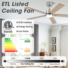 Load image into Gallery viewer, Vaczon 52&quot; DC Motor Ceiling Fan with LED Lighting and Remote Control
