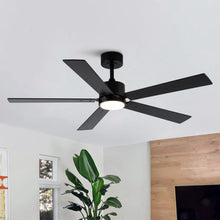 Cargar imagen en el visor de la galería, Vaczon 56&quot; Black DC Motor Ceiling Fan with LED Lighting and Remote Control
