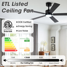 Load image into Gallery viewer, Vaczon 52&quot; DC Motor Ceiling Fan with LED Lighting and Remote Control
