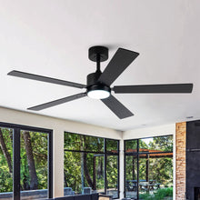 Cargar imagen en el visor de la galería, Vaczon 56&quot; Black DC Motor Ceiling Fan with LED Lighting and Remote Control
