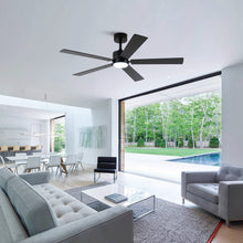 Cargar imagen en el visor de la galería, Vaczon 56&quot; Black DC Motor Ceiling Fan with LED Lighting and Remote Control
