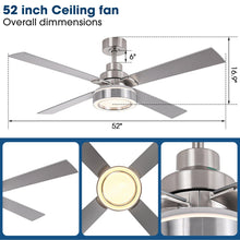 Load image into Gallery viewer, Vaczon 52&quot; Down Mount Ceiling Fan with LED Light and Remote Control
