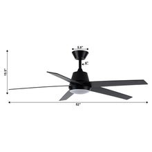 Cargar imagen en el visor de la galería, 52&quot; Vaczon 5 Blades Ceiling Fan with LED Light and Remote Control
